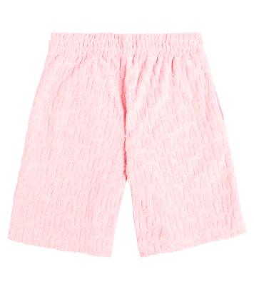 Monogram jacquard cotton-blend terry shorts | Marc Jacobs Kids
