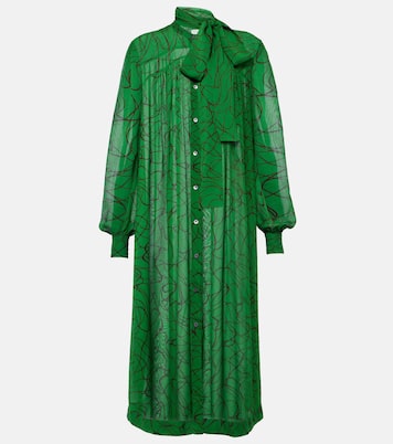 Abito midi in georgette con stampa | Dries Van Noten