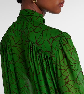 Abito midi in georgette con stampa | Dries Van Noten