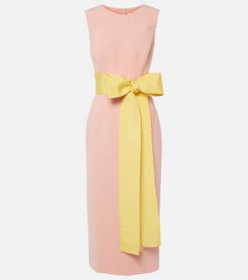 Bow-detail crêpe midi dress | Carolina Herrera