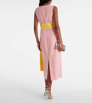 Bow-detail crêpe midi dress | Carolina Herrera