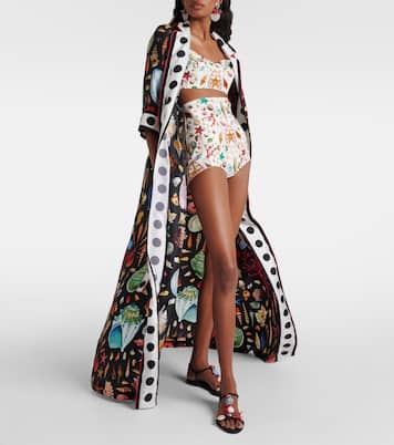 Top bralette Capri in cotone con stampa | Dolce&Gabbana