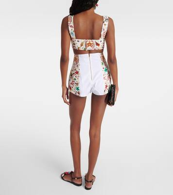 Top bralette Capri in cotone con stampa | Dolce&Gabbana
