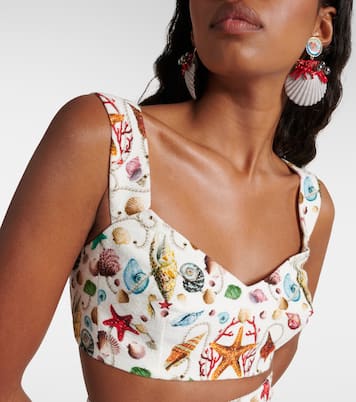 Top bralette Capri in cotone con stampa | Dolce&Gabbana