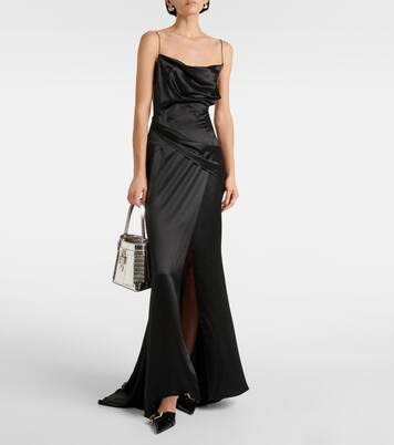 Gathered silk satin gown | Givenchy