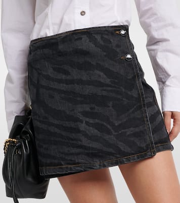 Falda envolvente de denim de tiro alto | Ganni