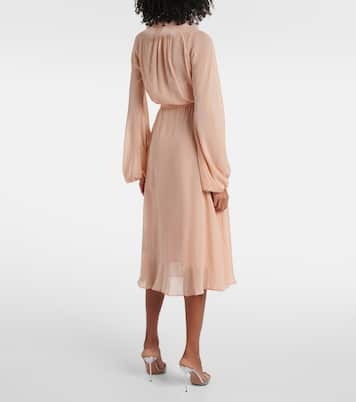 Vestido midi Georg con ribete de plumas | Blumarine
