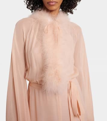 Vestido midi Georg con ribete de plumas | Blumarine