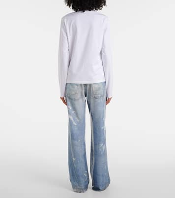Top Face in jersey di misto cotone | Acne Studios