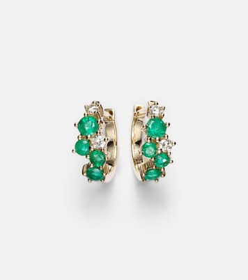 x Wicked  – Boucles d'oreilles Emerald City en or 14 ct, émeraudes et diamants | Sydney Evan