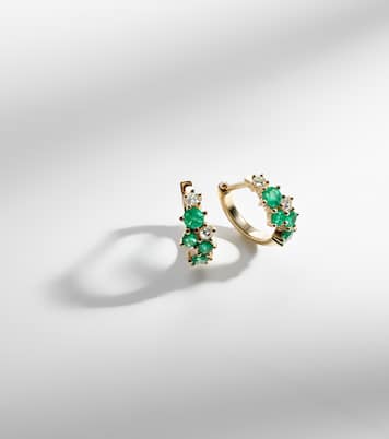x Wicked  – Boucles d'oreilles Emerald City en or 14 ct, émeraudes et diamants | Sydney Evan
