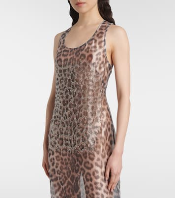 Robe longue en tulle à cristaux | Jacques Wei