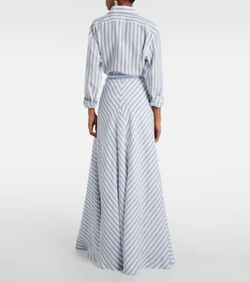 Jupe longue Shamus rayée en lin | Ralph Lauren Collection