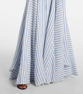 Jupe longue Shamus rayée en lin | Ralph Lauren Collection