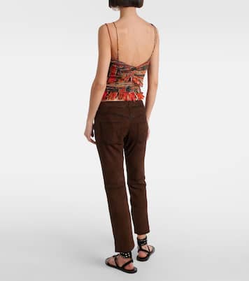 Pantalon Vanel à taille basse en daim | Isabel Marant