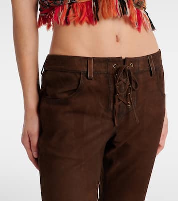 Pantalon Vanel à taille basse en daim | Isabel Marant