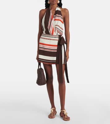 Thistle striped silk satin minidress | SIR