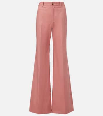 Pantaloni flared in cotone a vita alta | Chloé