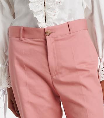 Pantaloni flared in cotone a vita alta | Chloé