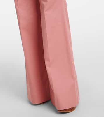 Pantaloni flared in cotone a vita alta | Chloé