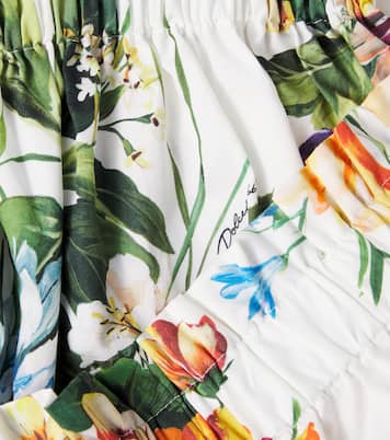 Floral cotton poplin top and shorts set | Dolce&Gabbana Kids