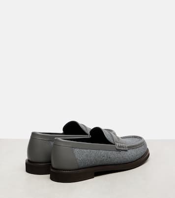 Monili leather-trimmed loafers | Brunello Cucinelli