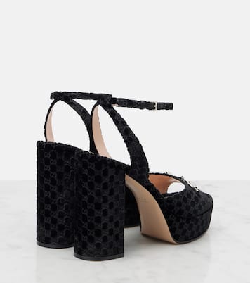 Lady Horsebit velvet sandals | Gucci