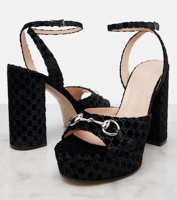 Lady Horsebit velvet sandals | Gucci