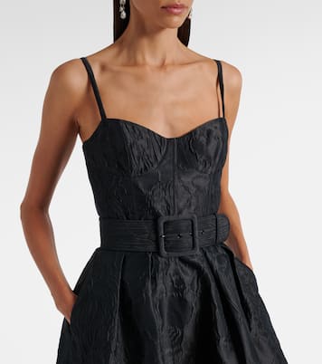 Petra belted jacquard bustier dress | Rebecca Vallance