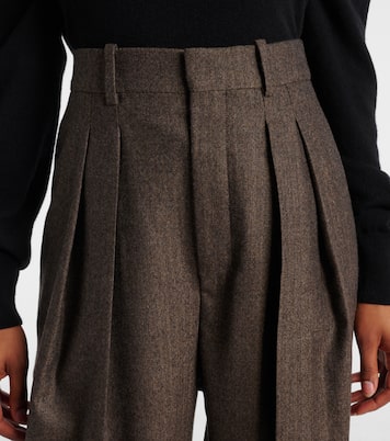 Herringbone wool wide-leg pants | Saint Laurent