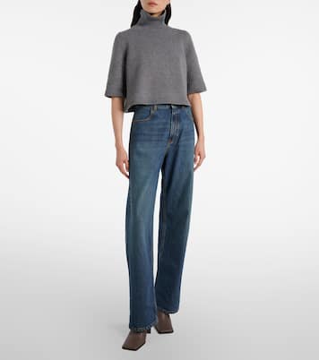 Cropped cashmere-blend turtleneck top | Alaïa