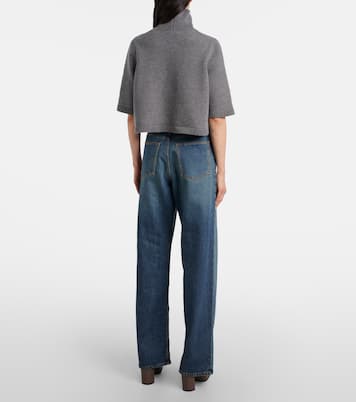 Cropped cashmere-blend turtleneck top | Alaïa