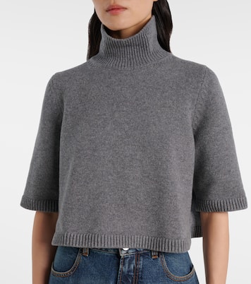 Cropped cashmere-blend turtleneck top | Alaïa