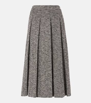 Gallo cotton and wool-blend midi skirt | Max Mara