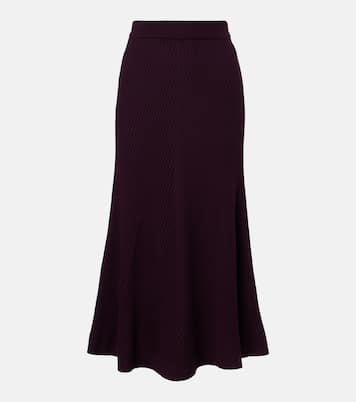Falda midi de lana acanalada | Victoria Beckham