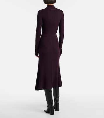 Falda midi de lana acanalada | Victoria Beckham