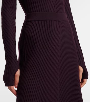 Falda midi de lana acanalada | Victoria Beckham
