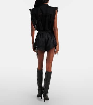 Short Ildana en soie mélangée et dentelle | Isabel Marant