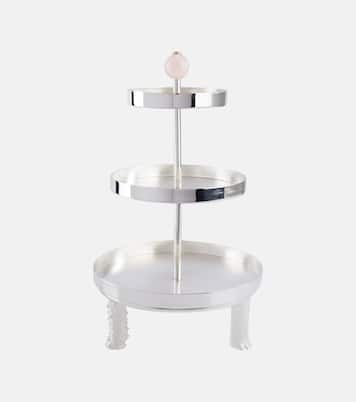 Embellished silver-plated metal cake stand | Natalia Criado