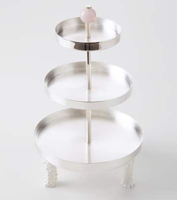 Embellished silver-plated metal cake stand | Natalia Criado