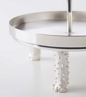 Embellished silver-plated metal cake stand | Natalia Criado