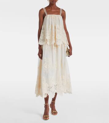 Hypnotic floral lace midi dress | Zimmermann