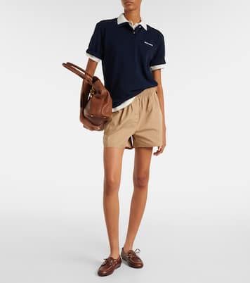 Logo cotton piqué polo shirt | Miu Miu