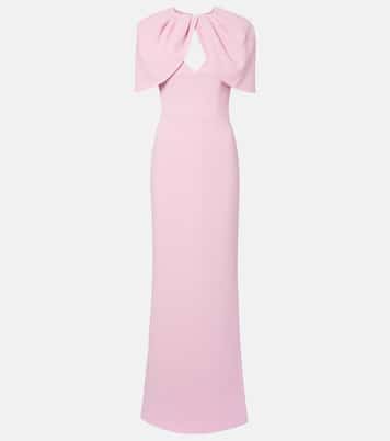 Xena caped crêpe gown | Rebecca Vallance