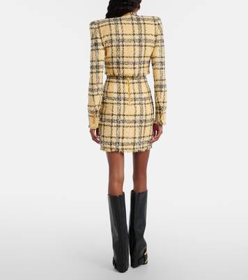 Checked sequined tweed minidress | Balmain