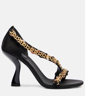 Chain-detail satin sandals | Pucci