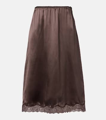 Lace-trimmed silk satin slip skirt | Magda Butrym
