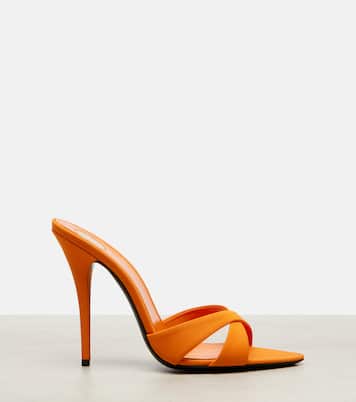 Kirat 110 crêpe satin mules | Saint Laurent