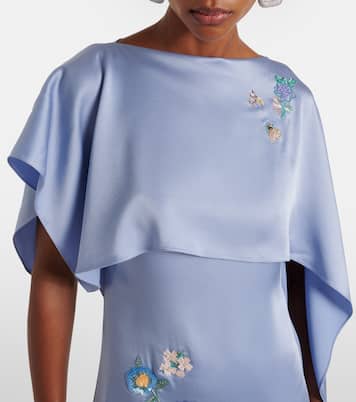 Robe longue en satin à ornements | Erdem