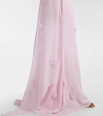 Scarf-detail georgette gown | Self-Portrait